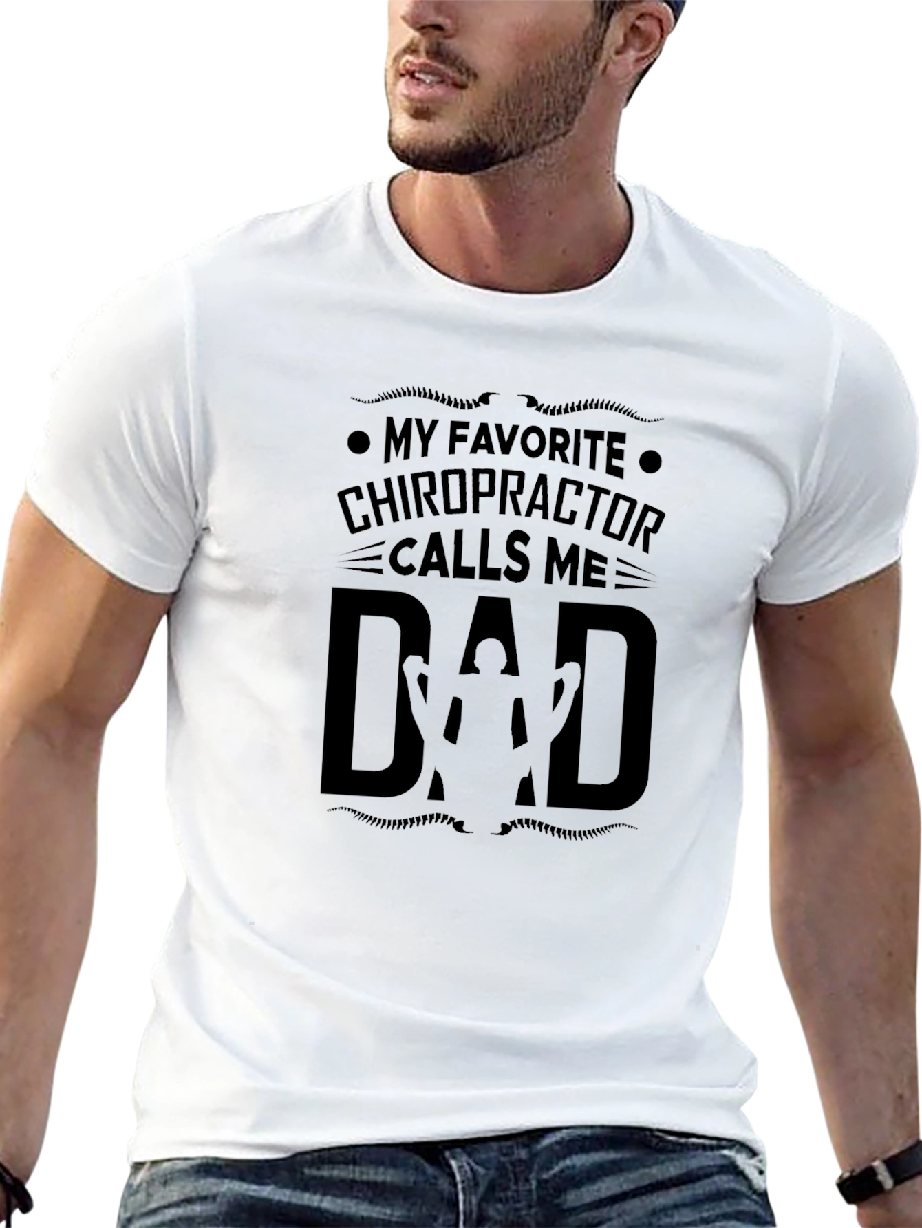 Chiropractor Dad Black T-Shirt