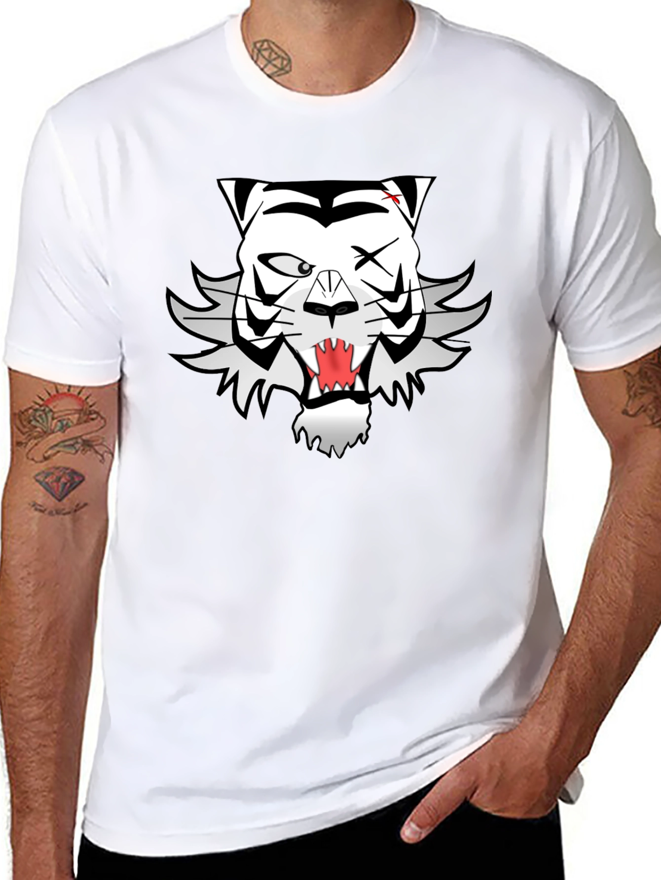 Cool Black T-Shirt with Unique Tiger Graphic