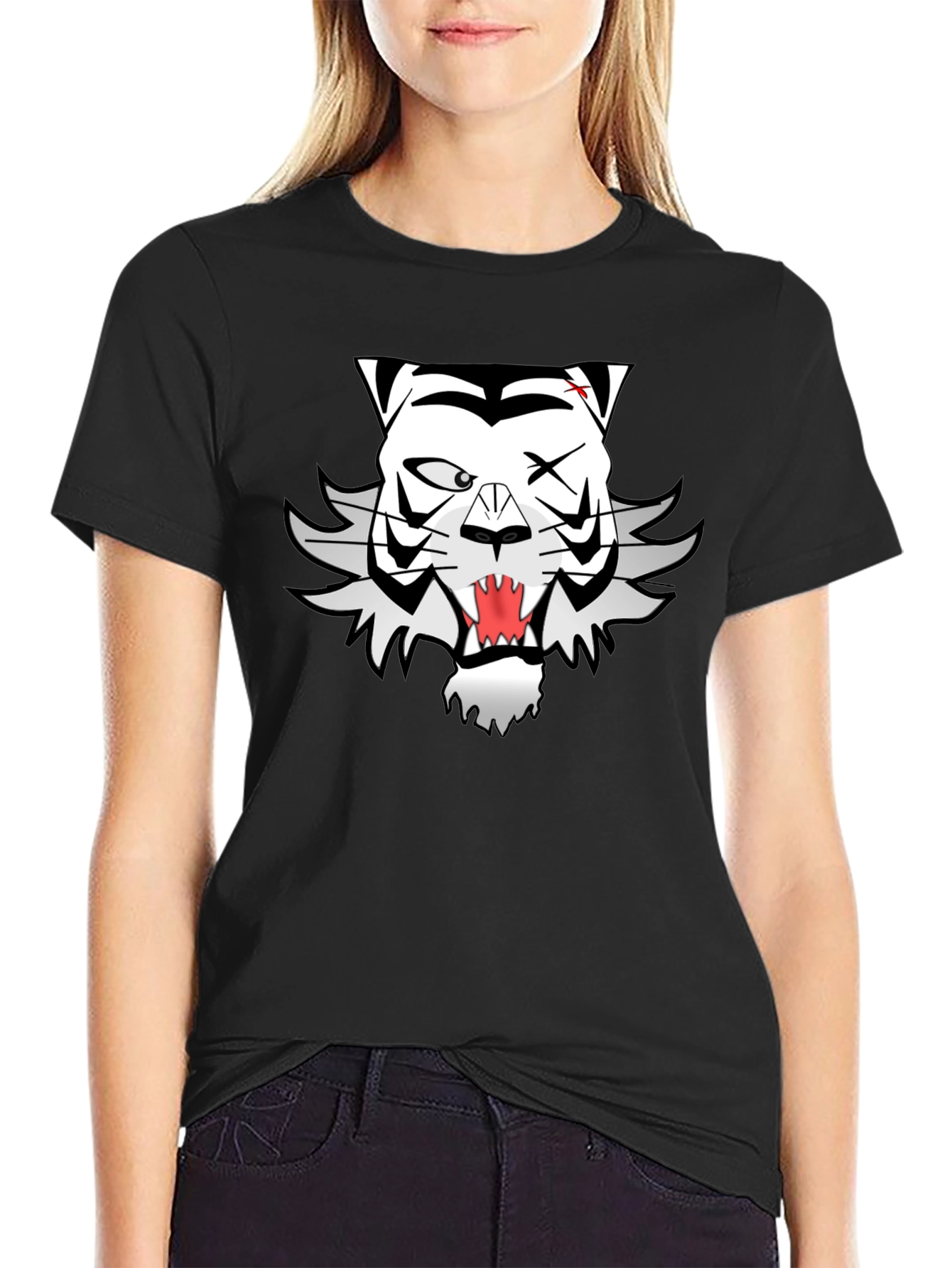 Cool Black T-Shirt with Unique Tiger Graphic