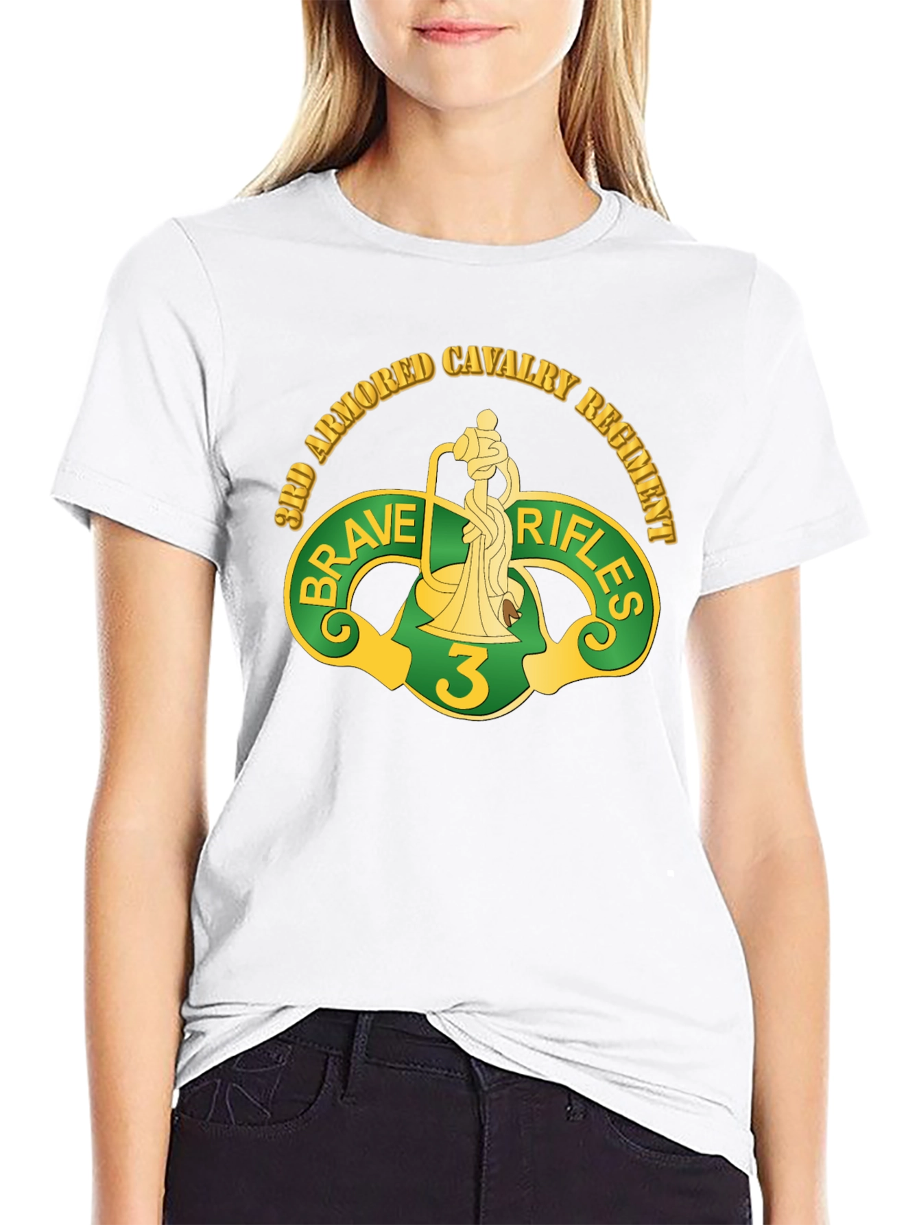 3rd Armored Cavalry Regiment Brave Rifles Black T-Shirt
