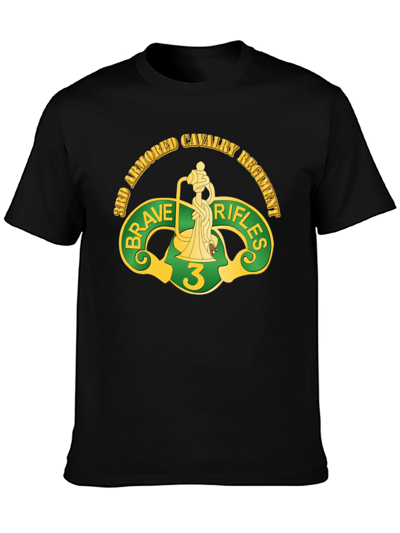 3rd Armored Cavalry Regiment Brave Rifles Black T-Shirt