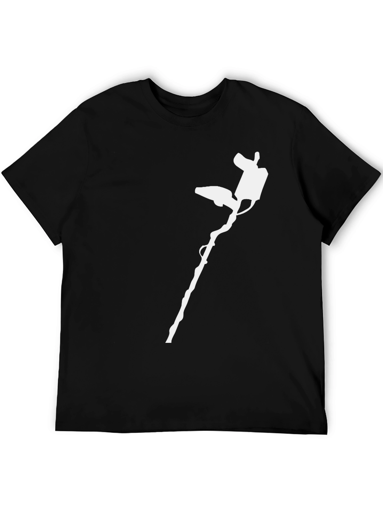 Metal Detector Graphic Tee - Black Cotton Shirt