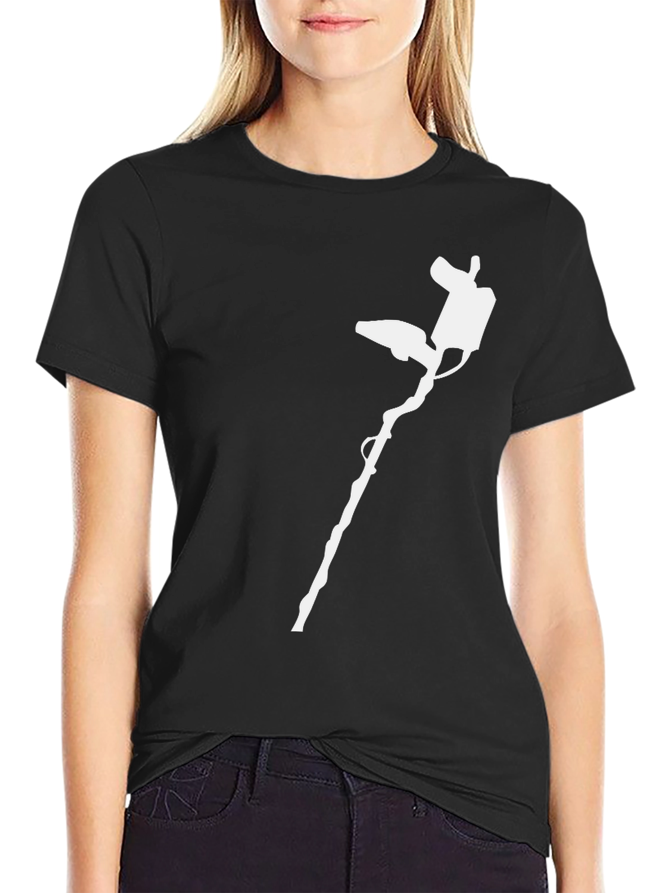 Metal Detector Graphic Tee - Black Cotton Shirt
