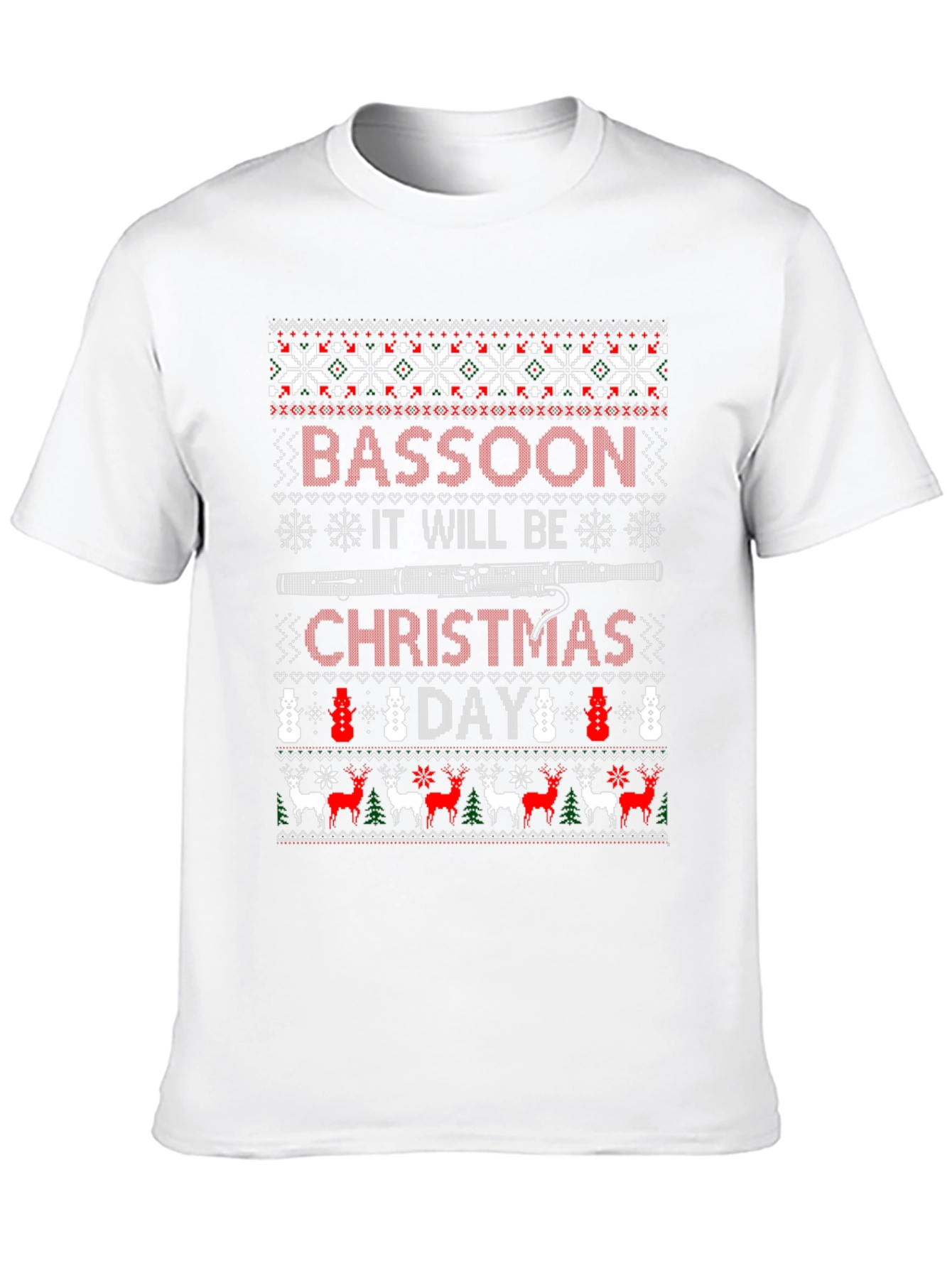 Bassoon Christmas Day T-Shirt Ugly Sweater Style