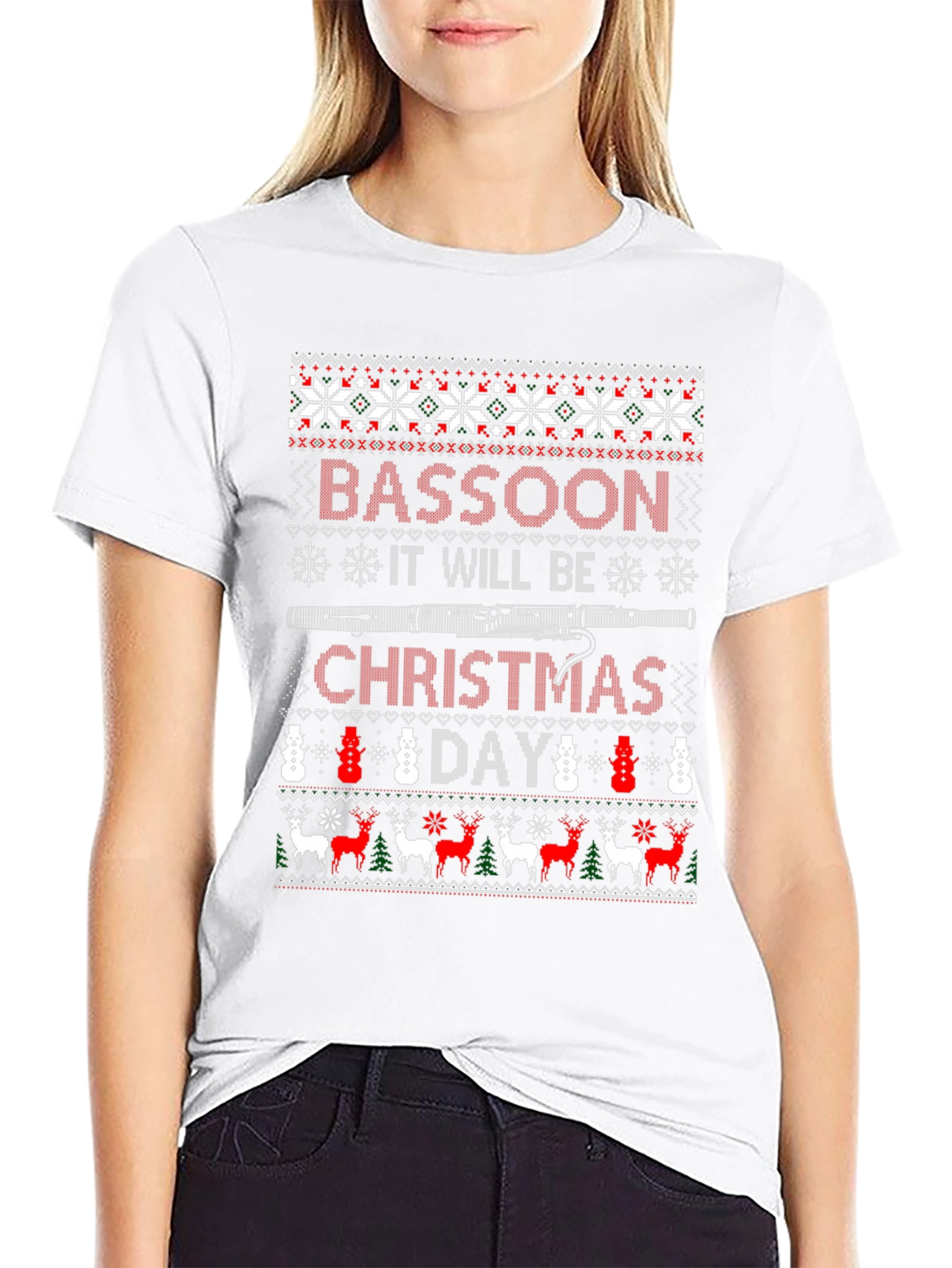 Bassoon Christmas Day T-Shirt Ugly Sweater Style