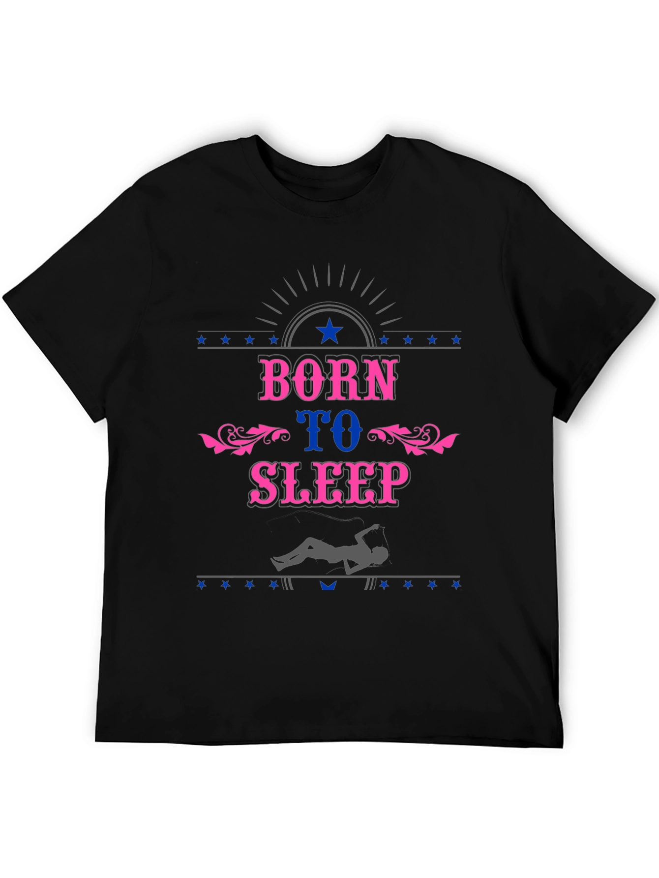 Born To Sleep Black Graphic T-Shirt
