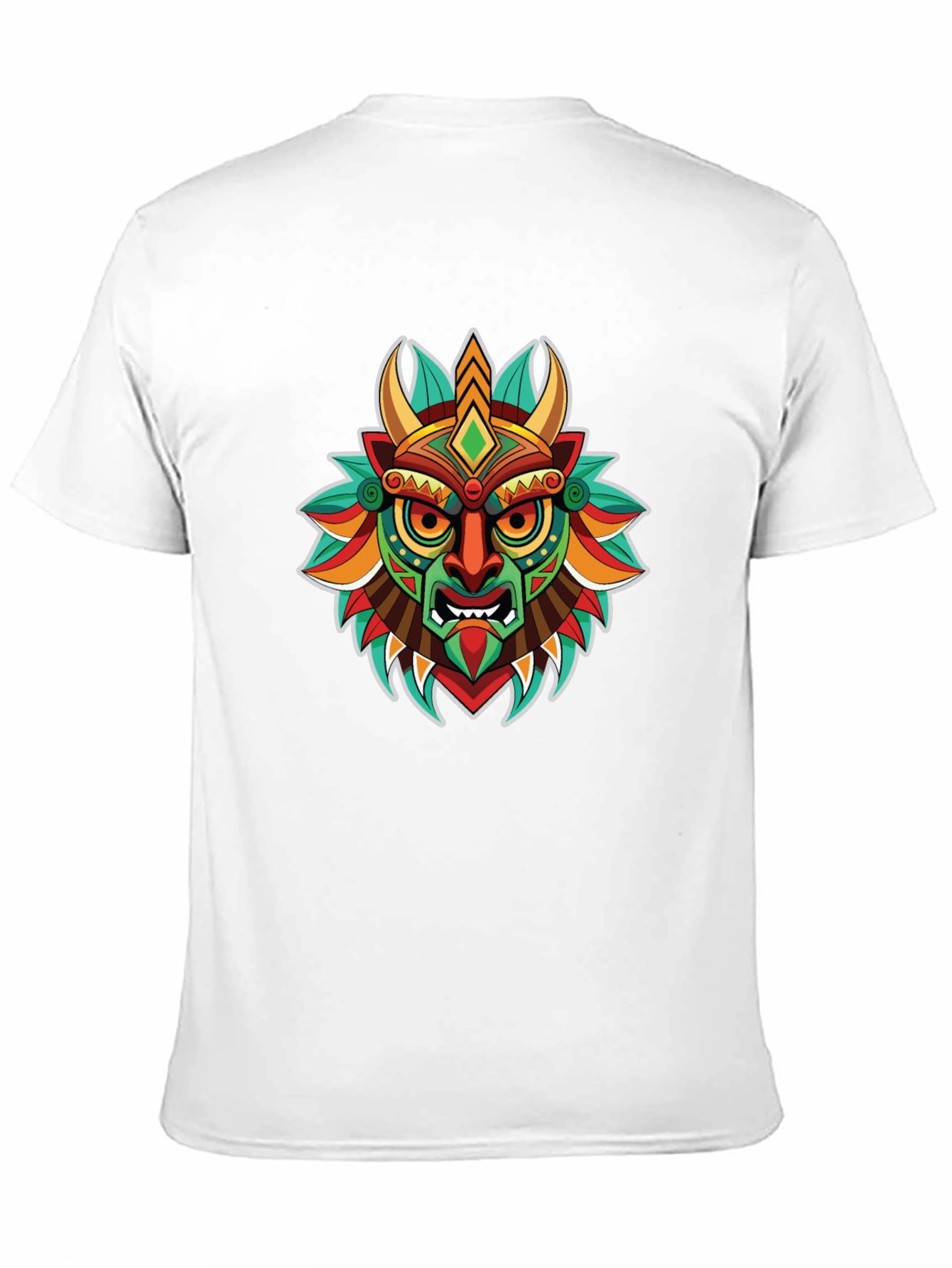 Tribal Mask Graphic T-Shirt - Unique Art Tee