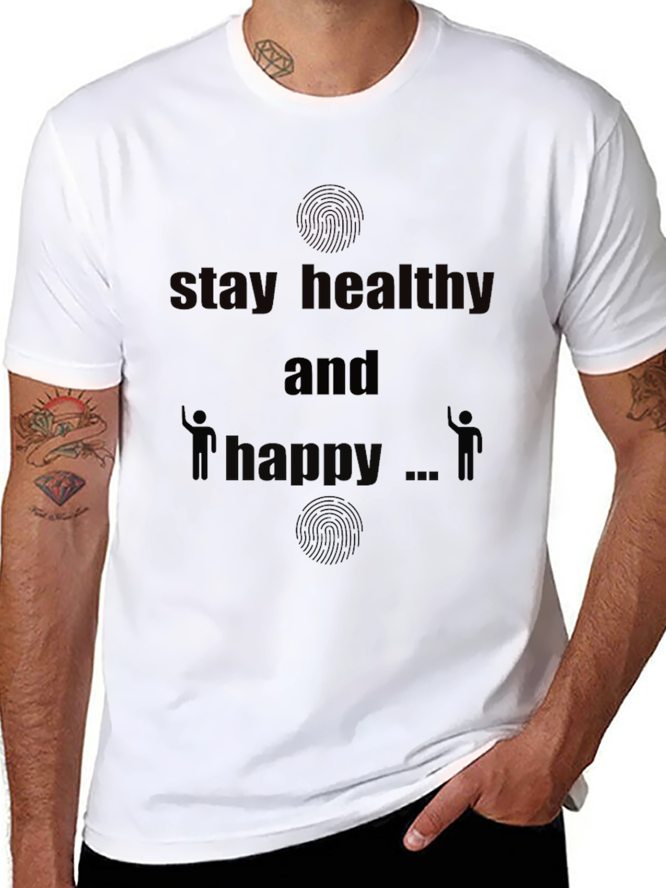 Stay Healthy & Happy Graphic Tee