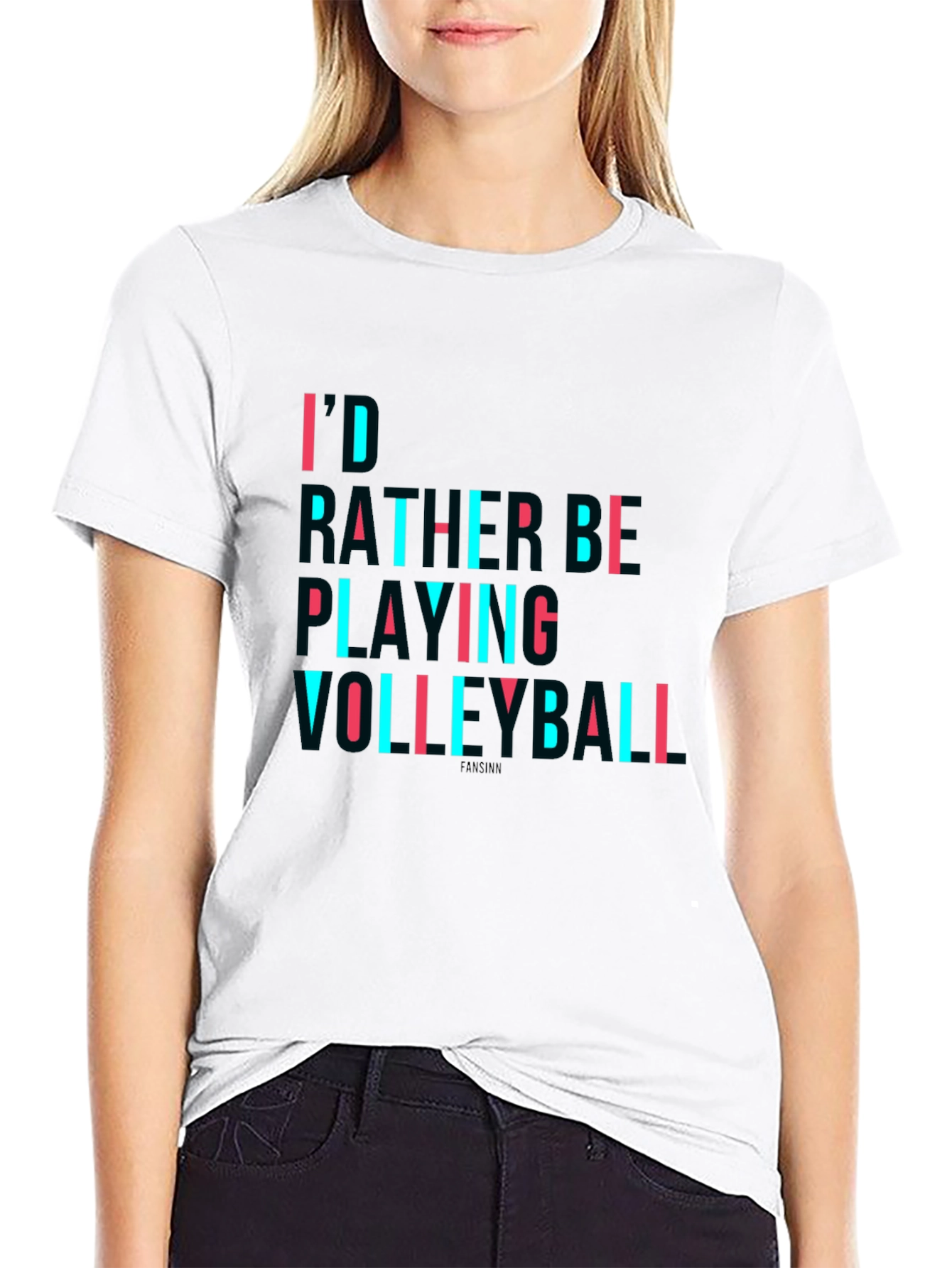 Volleyball Graphic T-Shirt - Black Crew Neck Tee