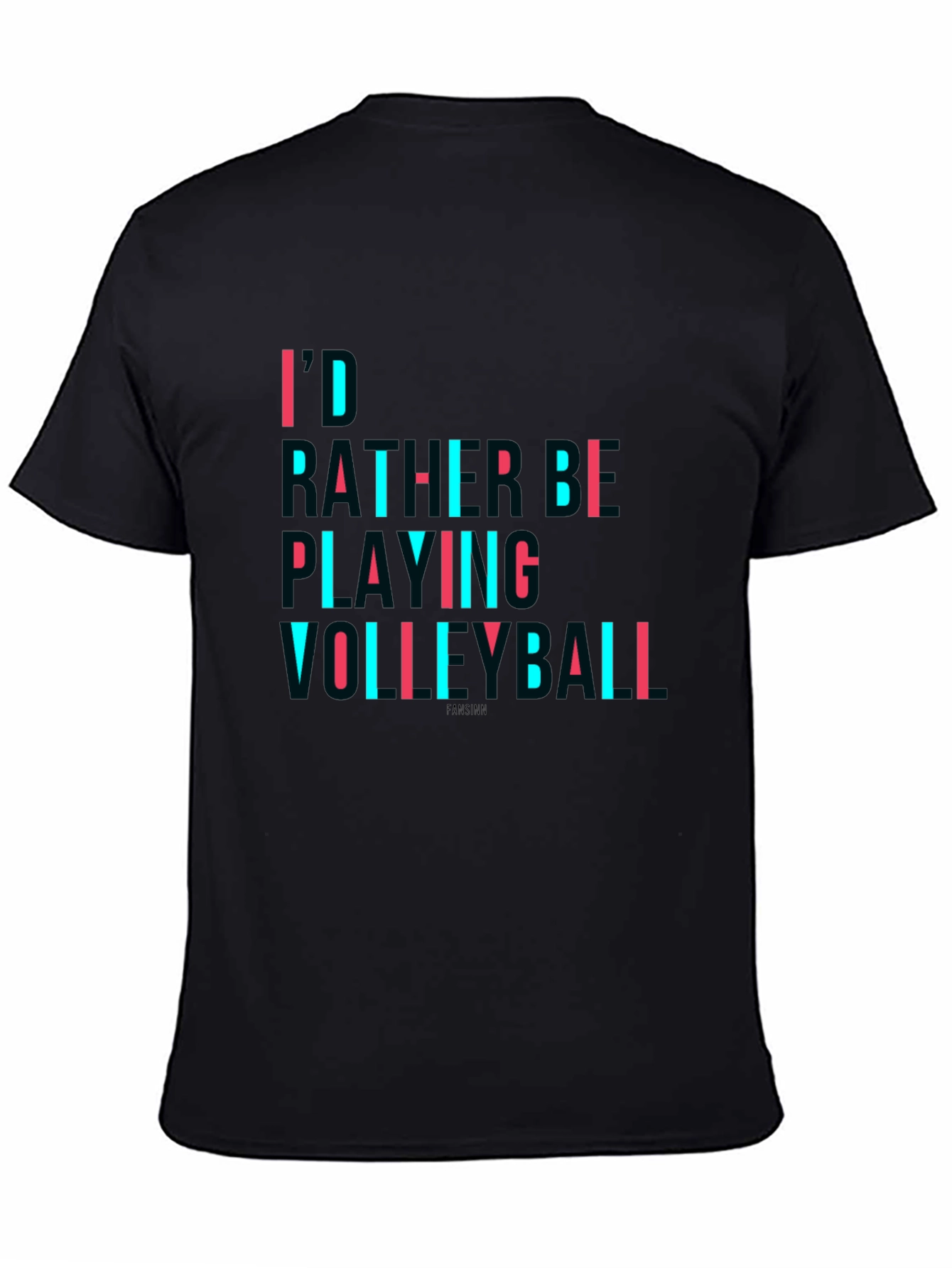Volleyball Graphic T-Shirt - Black Crew Neck Tee