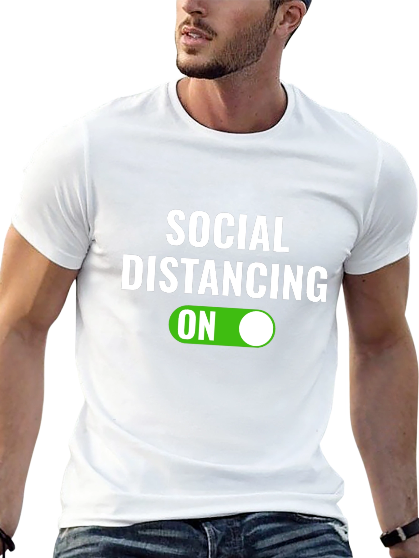 Social Distancing ON T-Shirt - Funny Graphic Tee