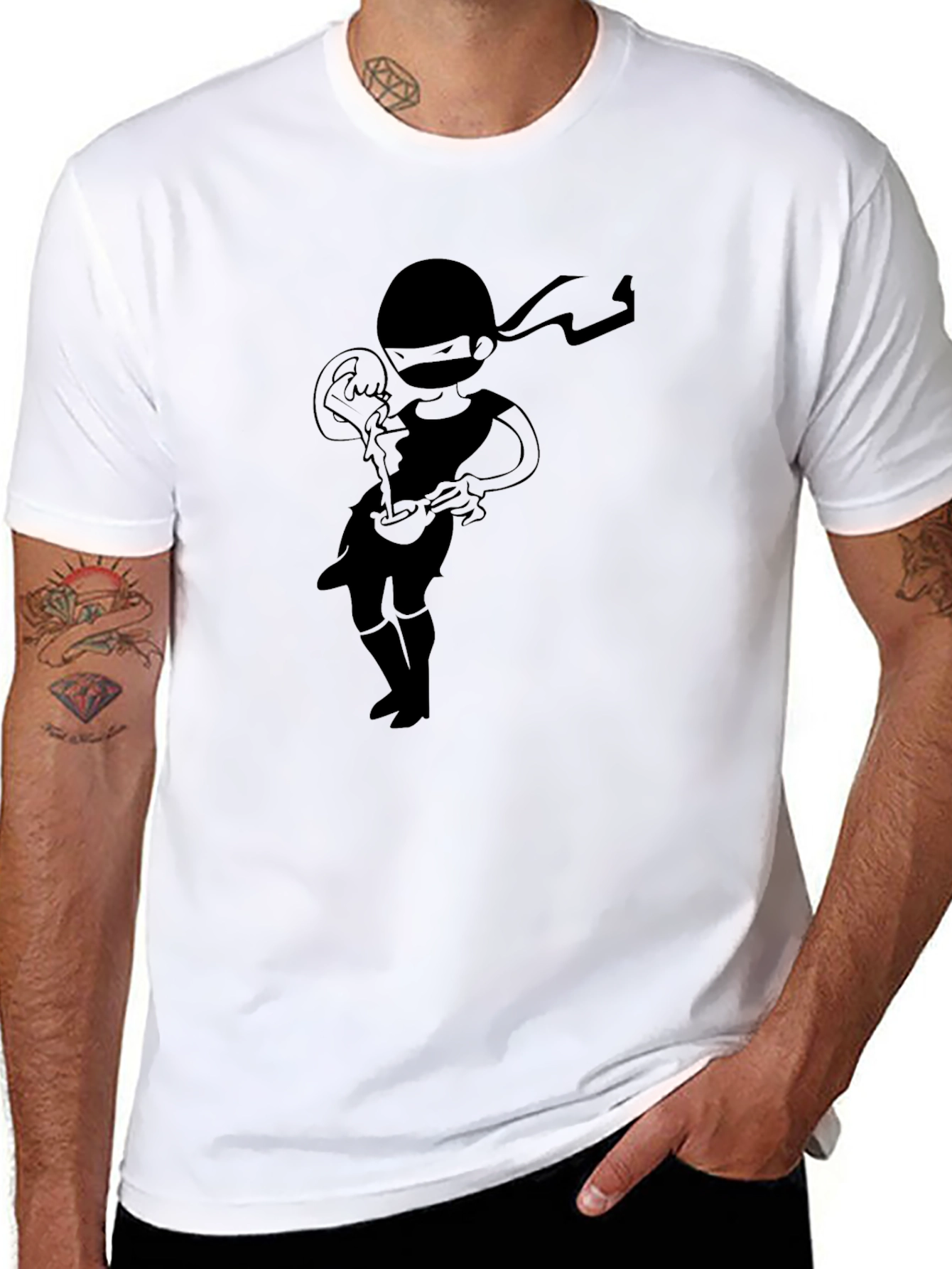 Ninja Pizza T-Shirt - Black Graphic Tee