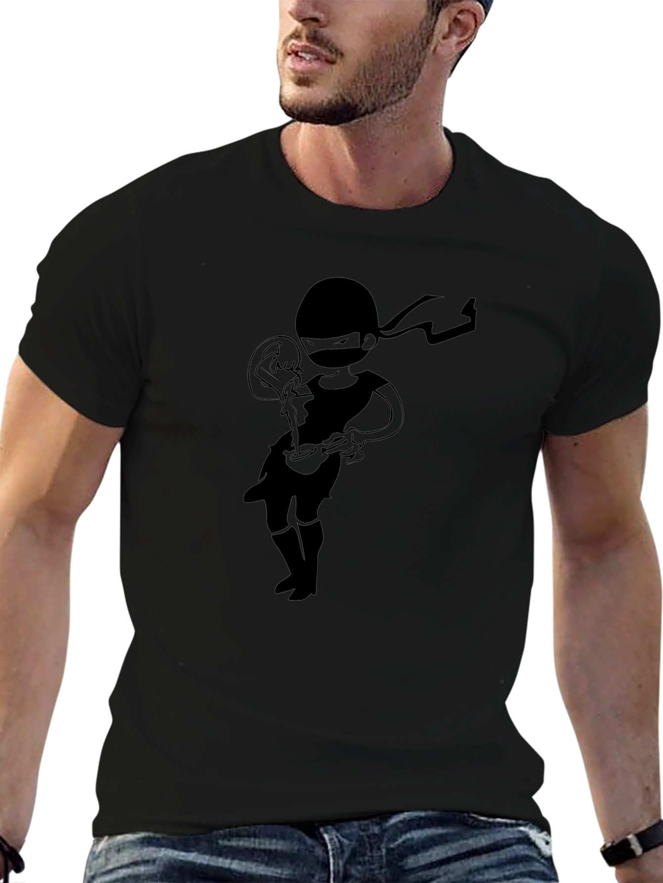 Ninja Pizza T-Shirt - Black Graphic Tee