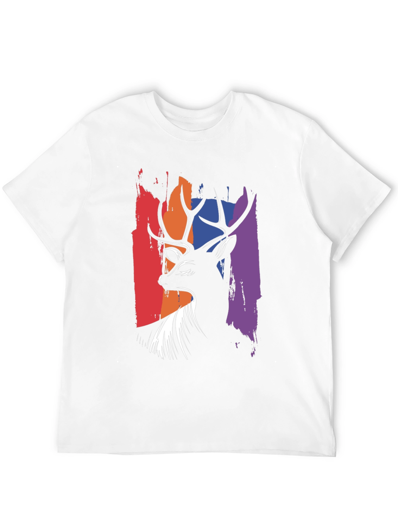 Abstract Deer Graphic Tee - Mens Black T-Shirt