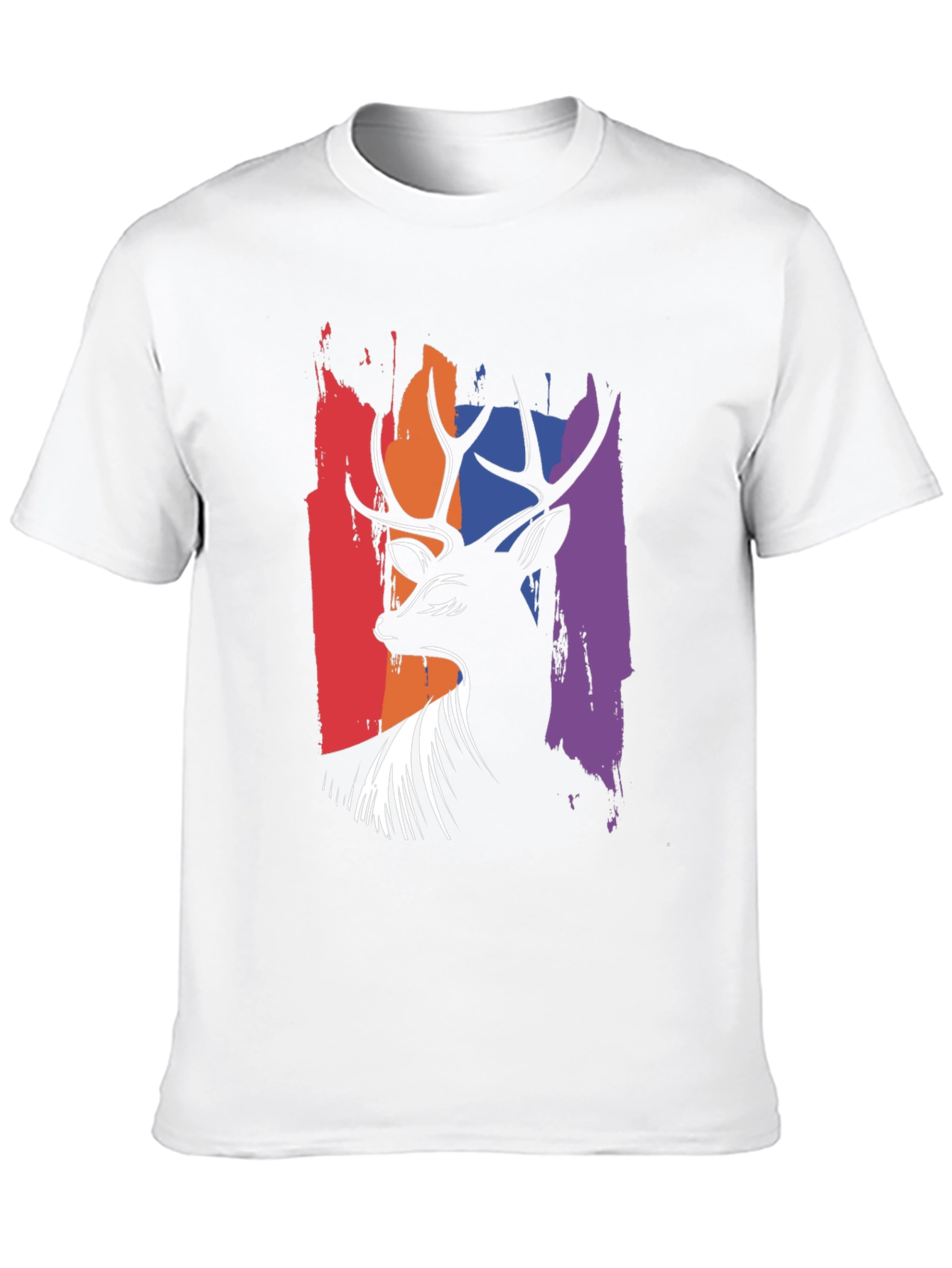 Abstract Deer Graphic Tee - Mens Black T-Shirt