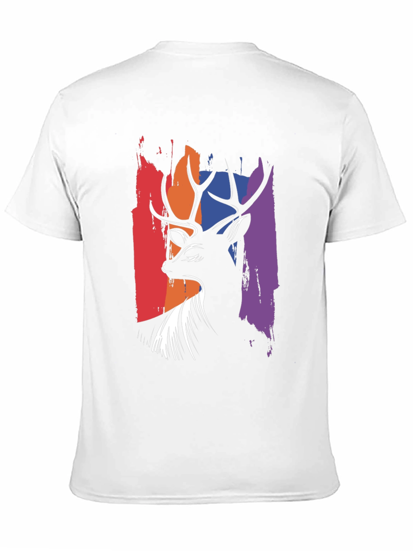 Abstract Deer Graphic Tee - Mens Black T-Shirt