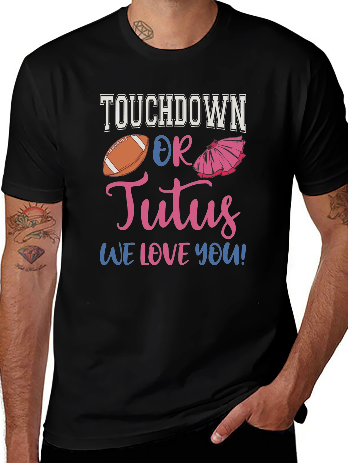 Touchdown or Tutus Gender Reveal T-Shirt