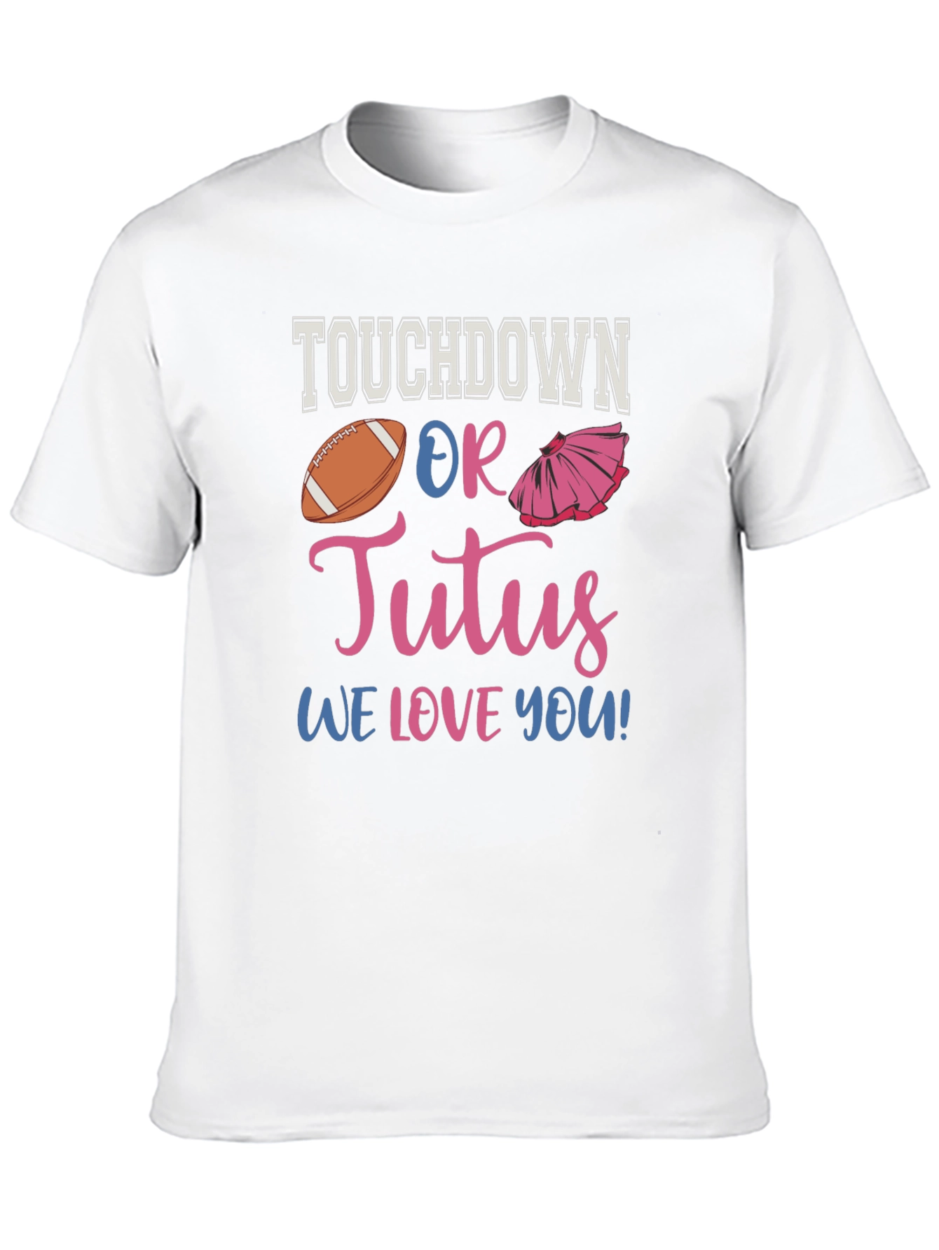Touchdown or Tutus Gender Reveal T-Shirt