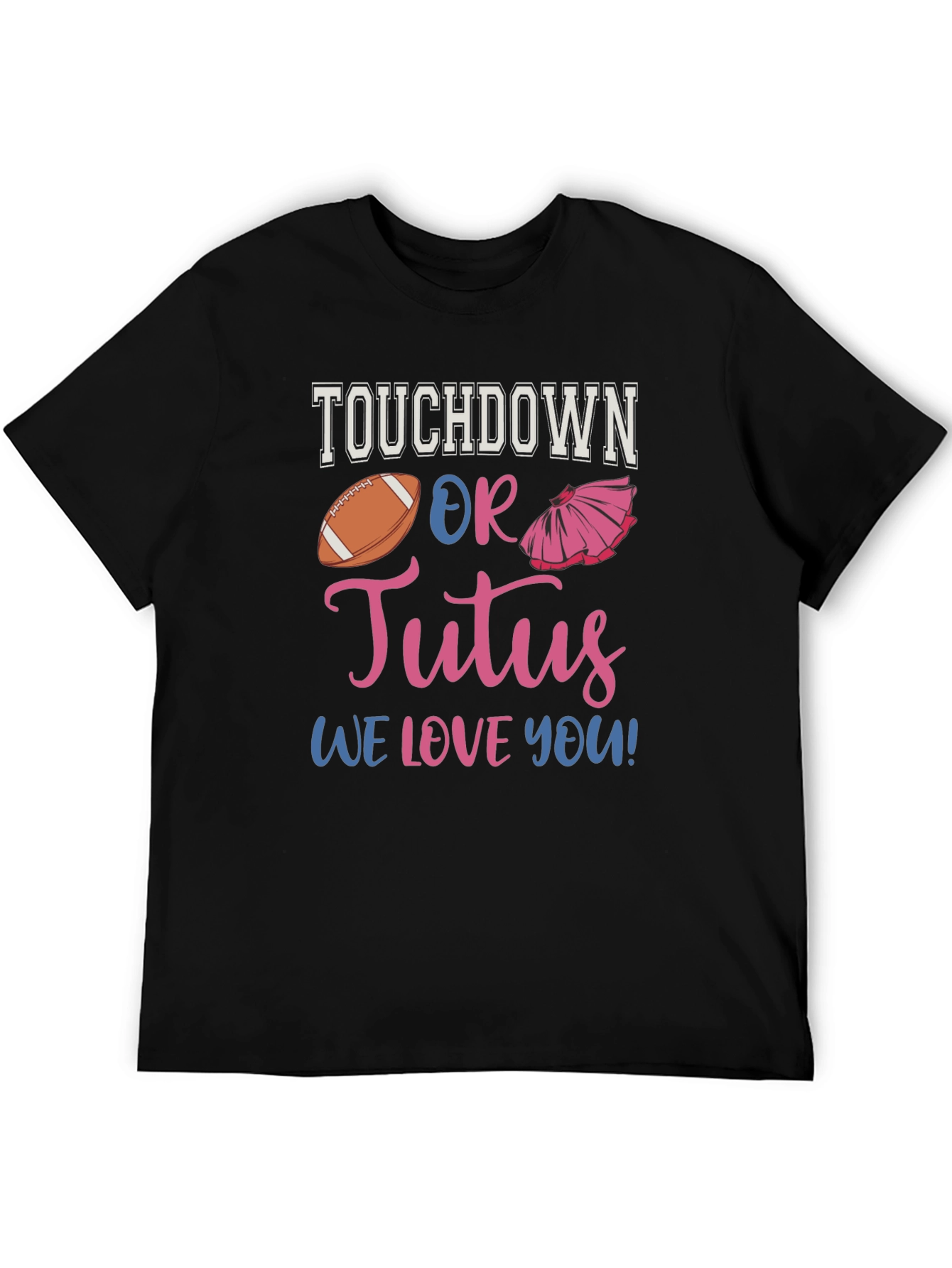 Touchdown or Tutus Gender Reveal T-Shirt