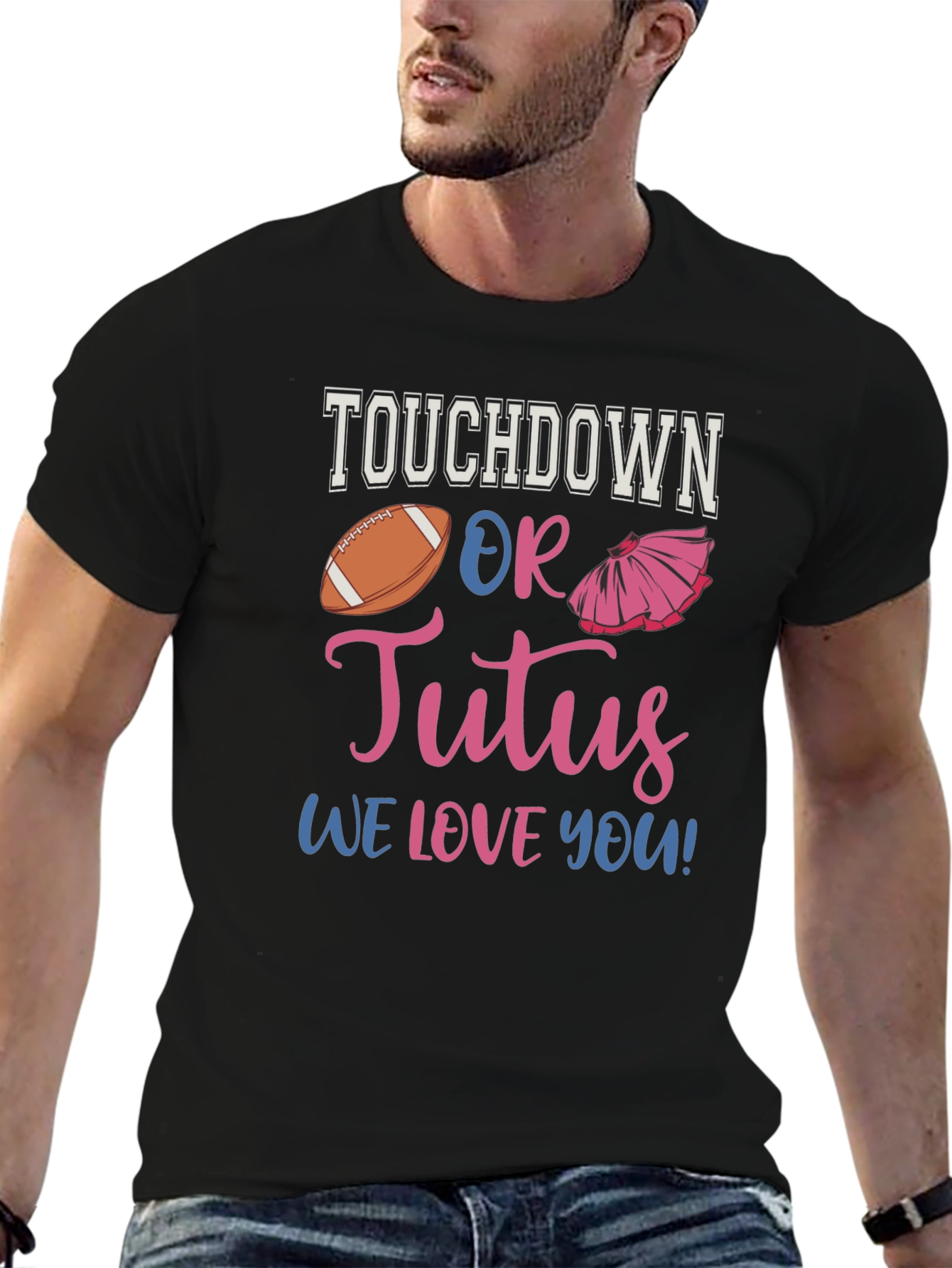 Touchdown or Tutus Gender Reveal T-Shirt