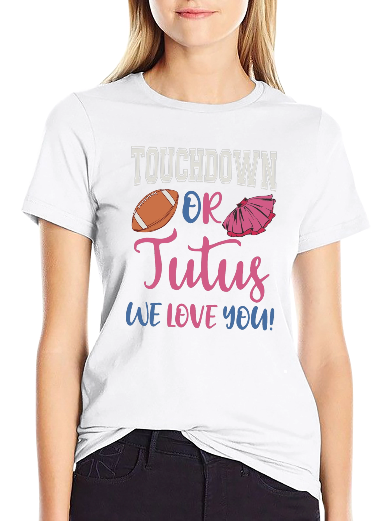 Touchdown or Tutus Gender Reveal T-Shirt