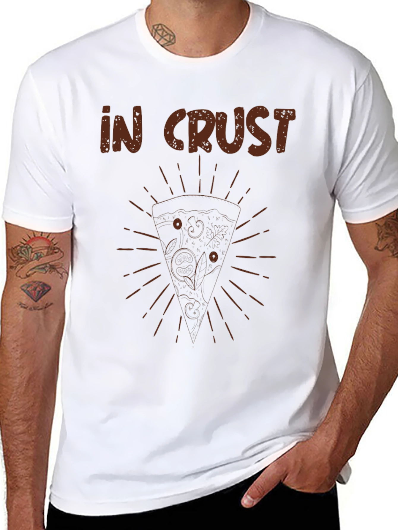 In Crust Pizza Graphic Black T-Shirt