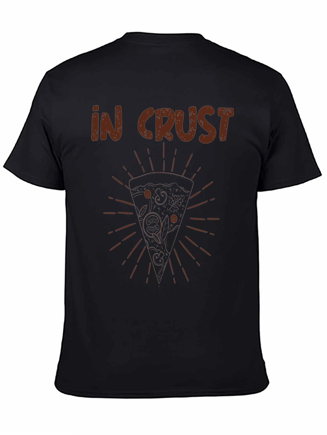 In Crust Pizza Graphic Black T-Shirt