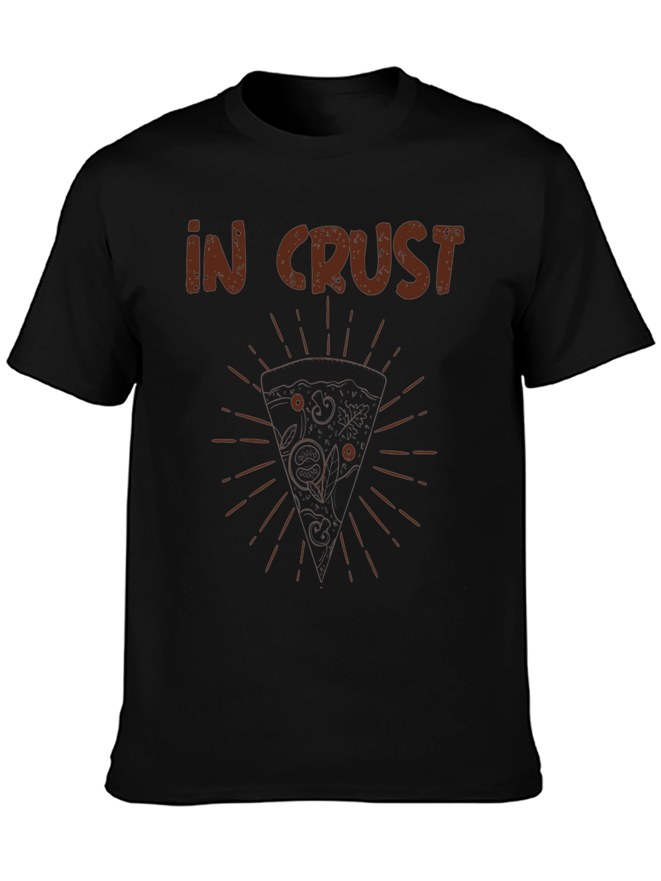 In Crust Pizza Graphic Black T-Shirt