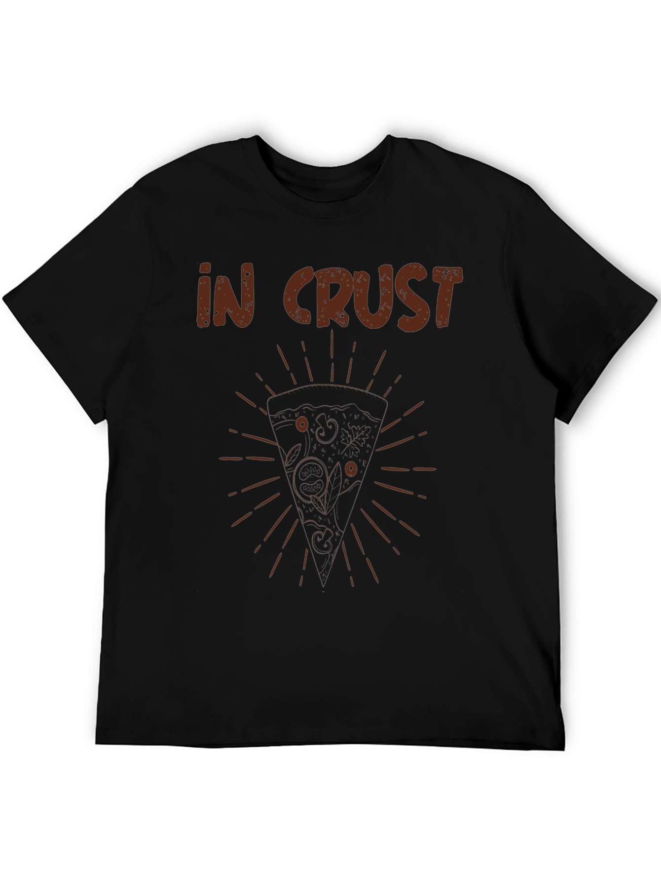 In Crust Pizza Graphic Black T-Shirt