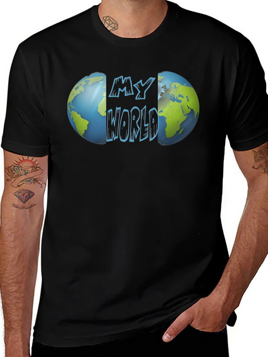 My World Graphic Print T-Shirt - Globe Design