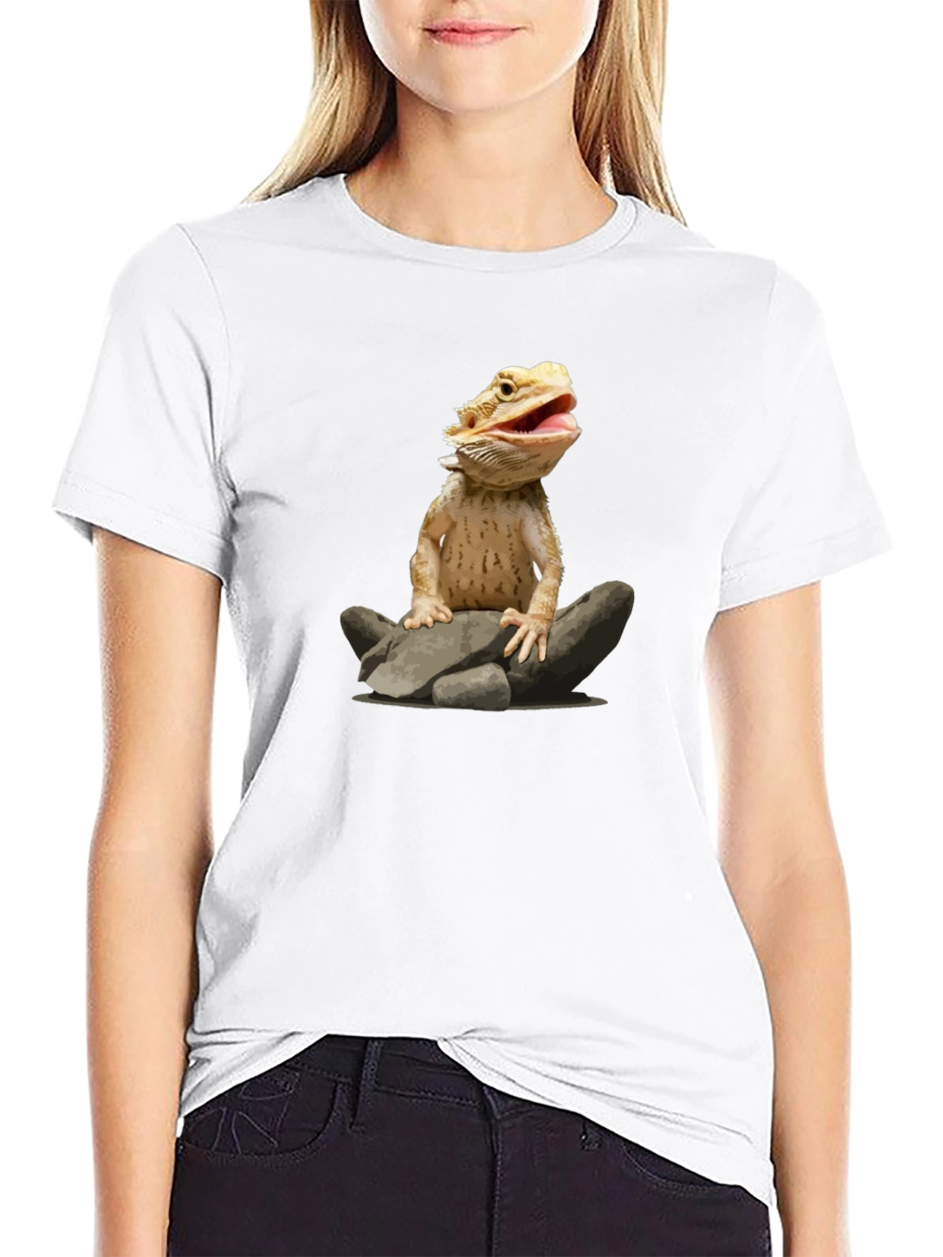 Bearded Dragon on Rocks Graphic T-Shirt
