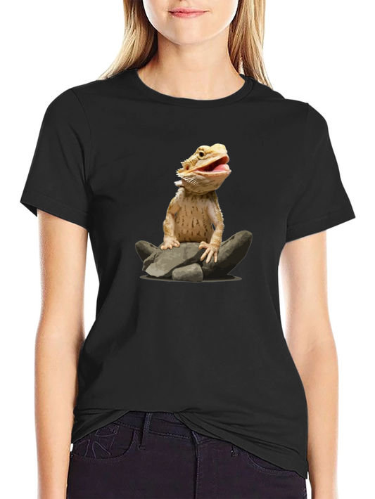 Bearded Dragon on Rocks Graphic T-Shirt