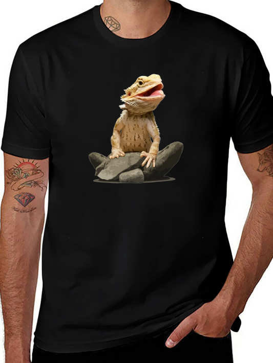 Bearded Dragon on Rocks Graphic T-Shirt