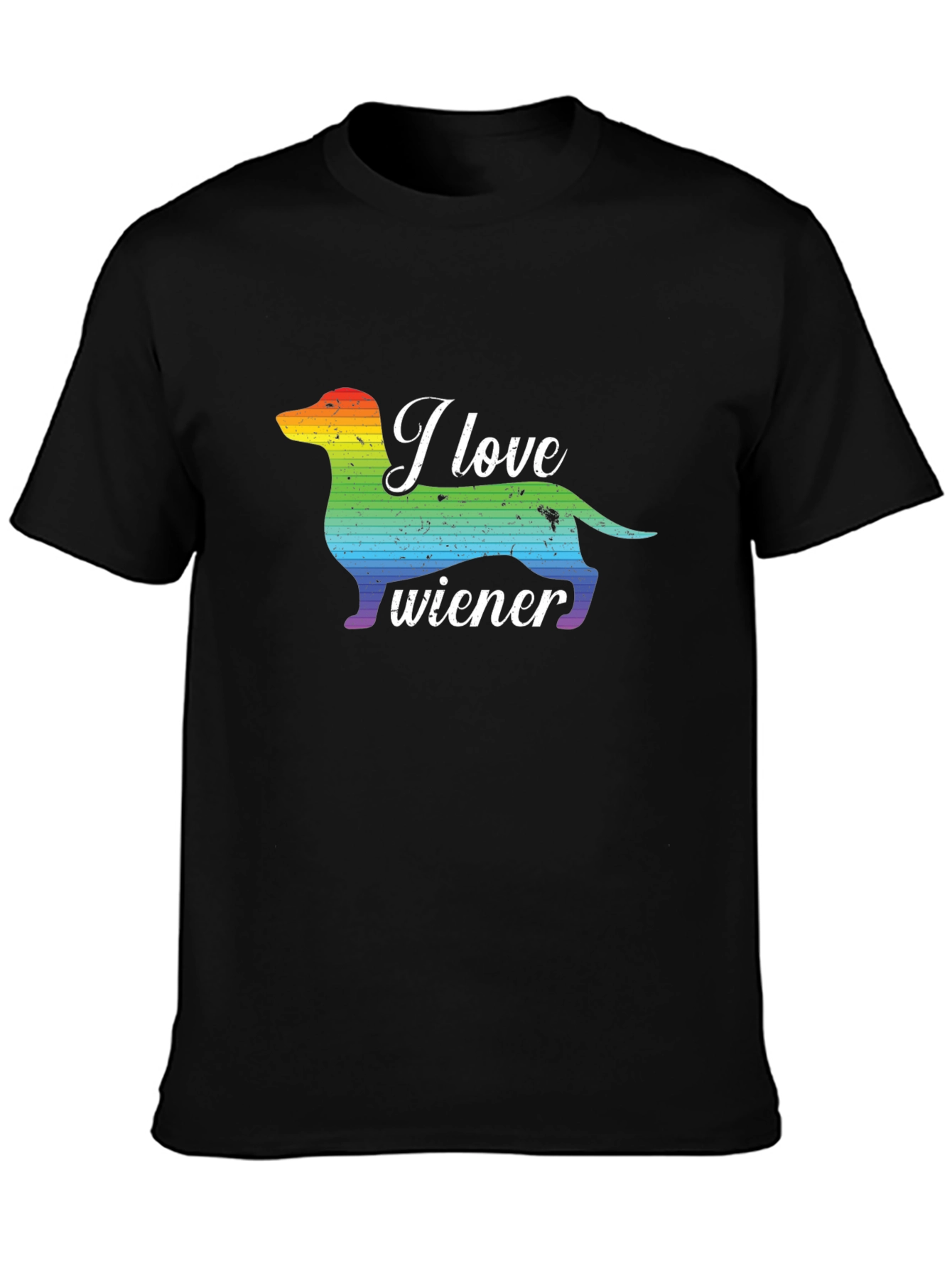 I Love Wiener Dog Rainbow Pride Tee