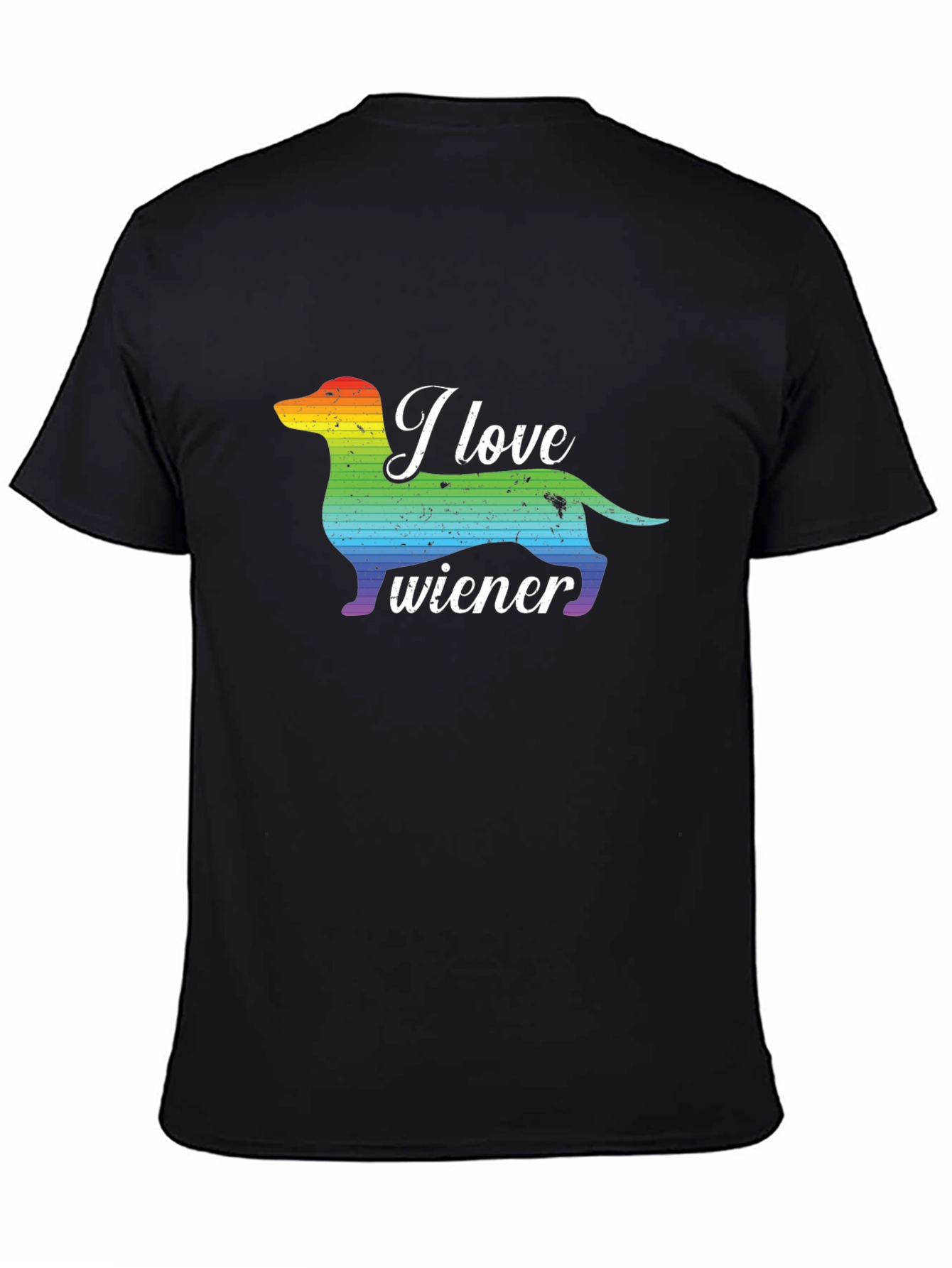 I Love Wiener Dog Rainbow Pride Tee