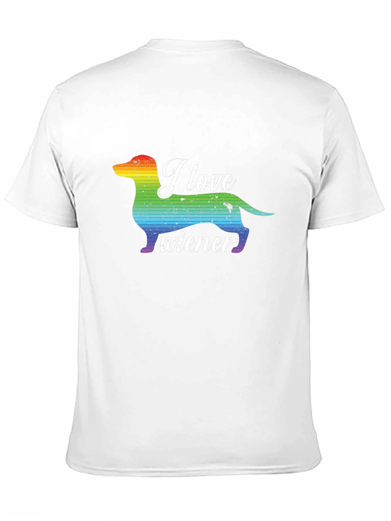I Love Wiener Dog Rainbow Pride Tee