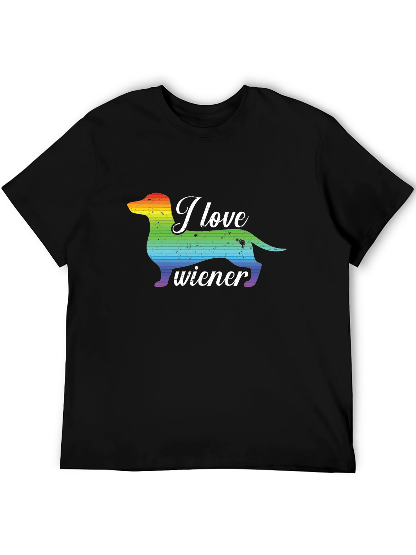 I Love Wiener Dog Rainbow Pride Tee