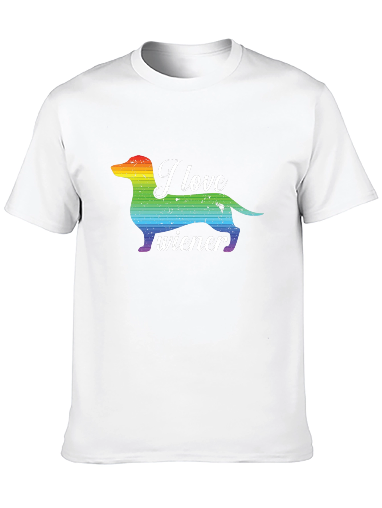 I Love Wiener Dog Rainbow Pride Tee