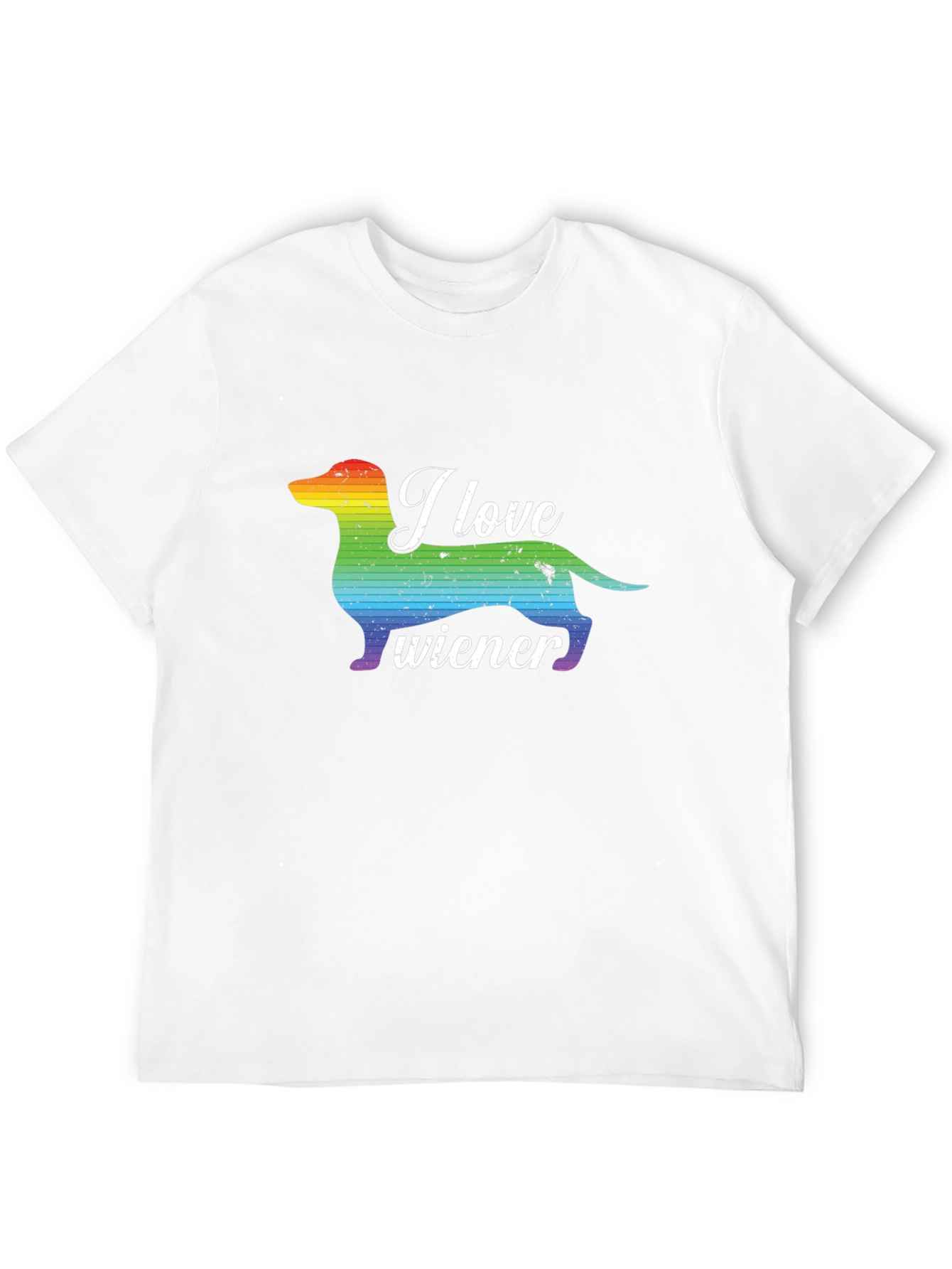 I Love Wiener Dog Rainbow Pride Tee
