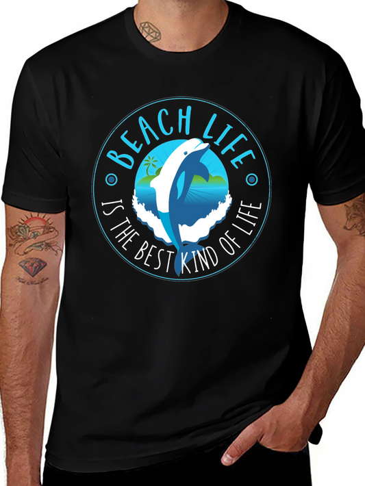 Beach Life Dolphin Graphic T-Shirt