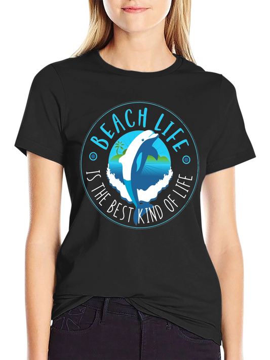 Beach Life Dolphin Graphic T-Shirt