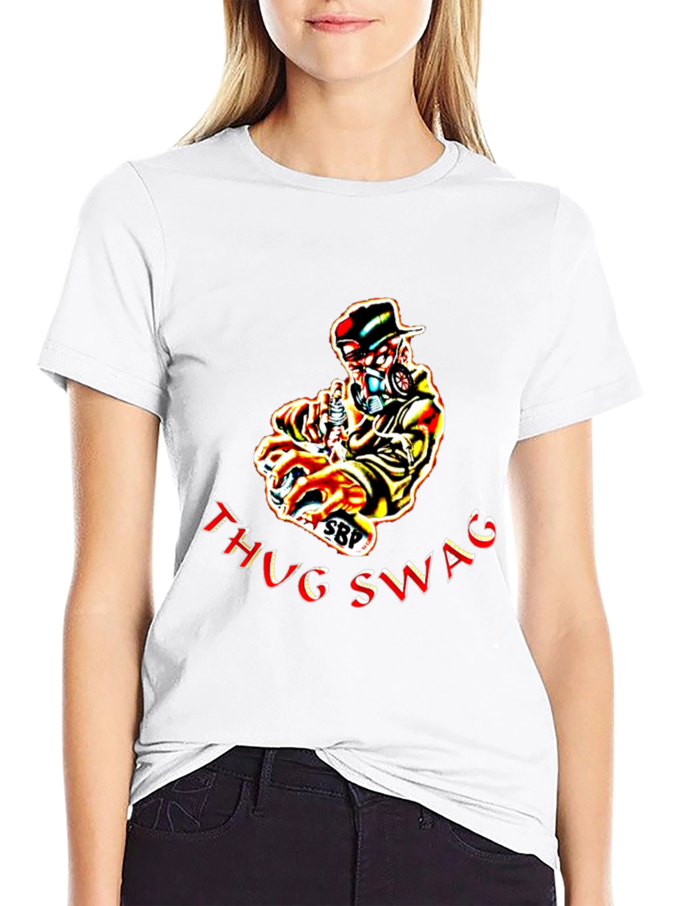 Thug Swag Black Graphic T-Shirt