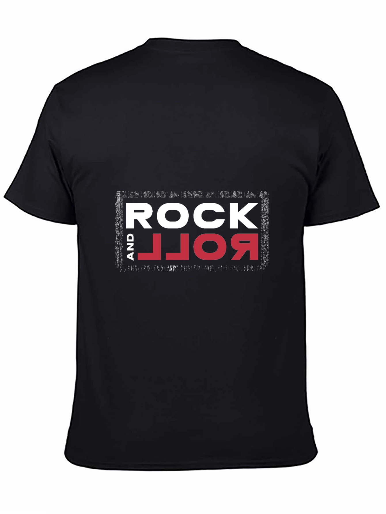 Rock and Roll Graphic Print Black T-Shirt