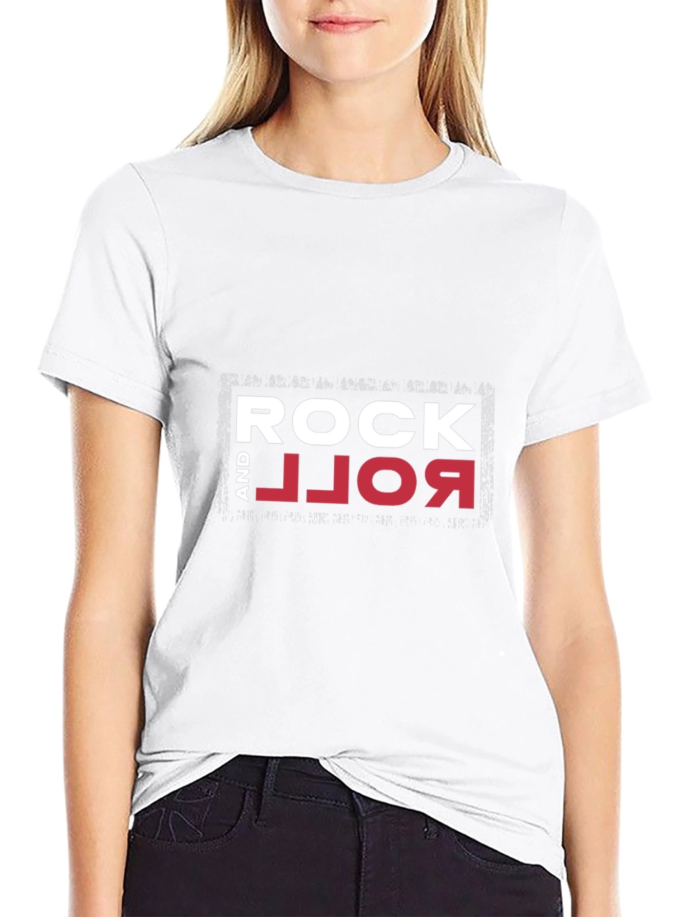 Rock and Roll Graphic Print Black T-Shirt
