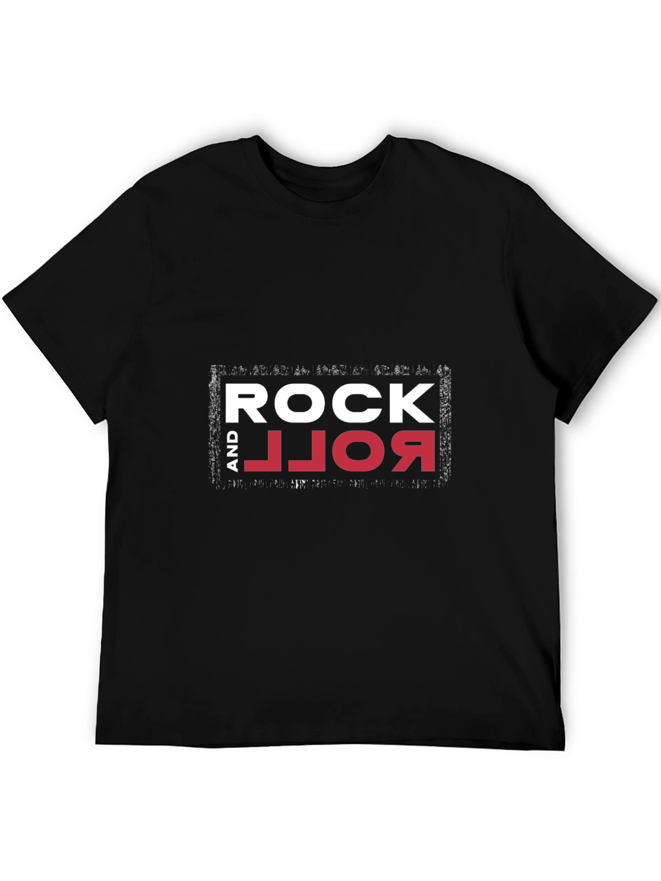 Rock and Roll Graphic Print Black T-Shirt