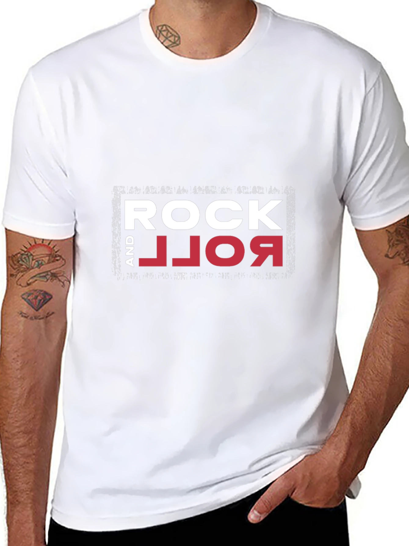 Rock and Roll Graphic Print Black T-Shirt
