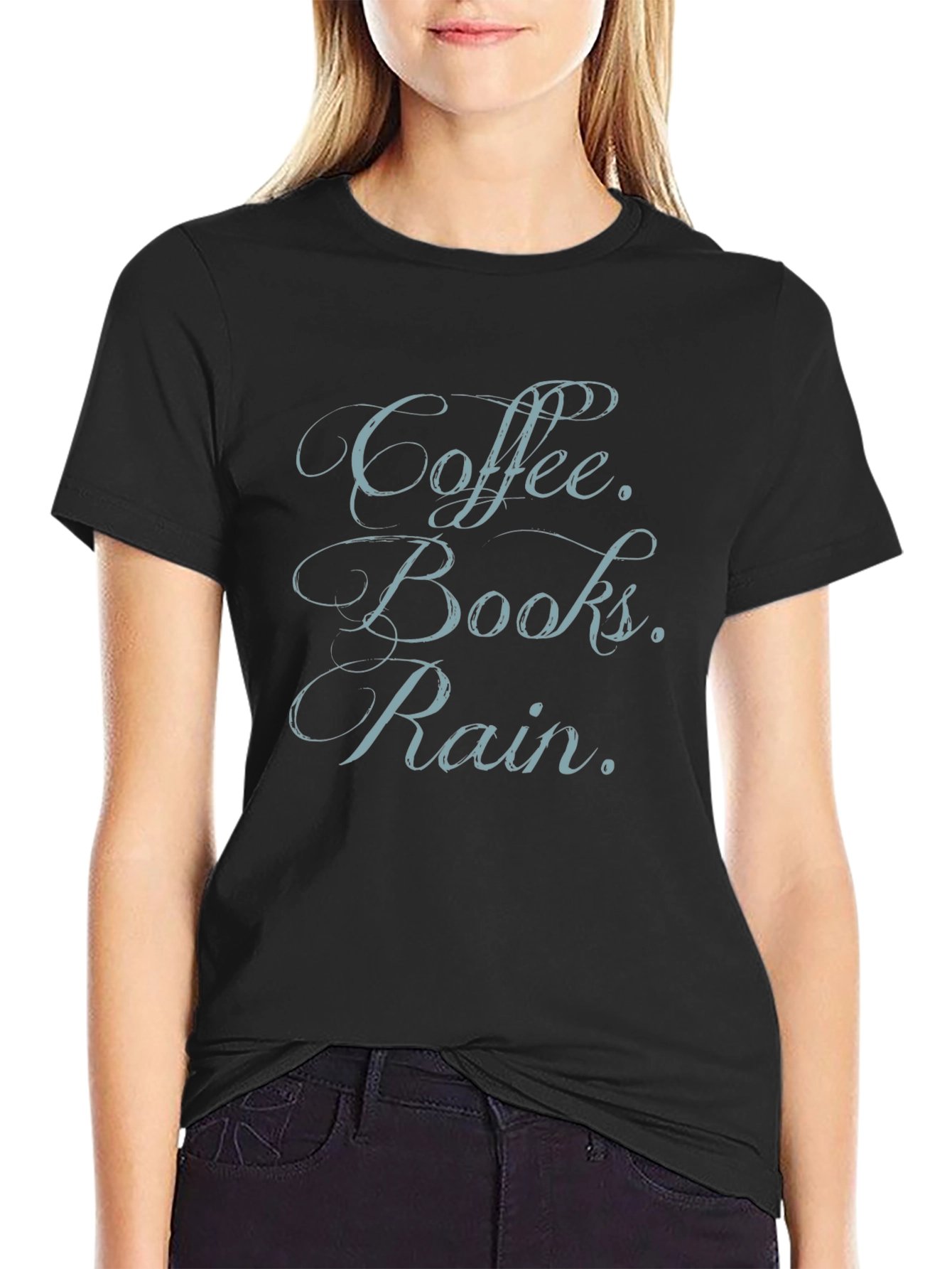 Coffee Books Rain T-Shirt