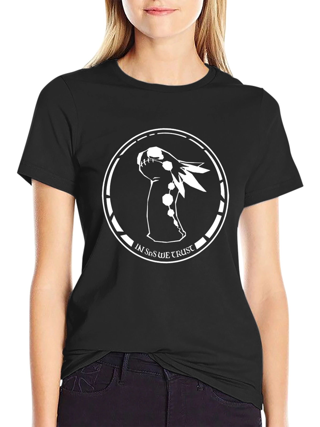 In Sns We Trust Black Graphic Tee