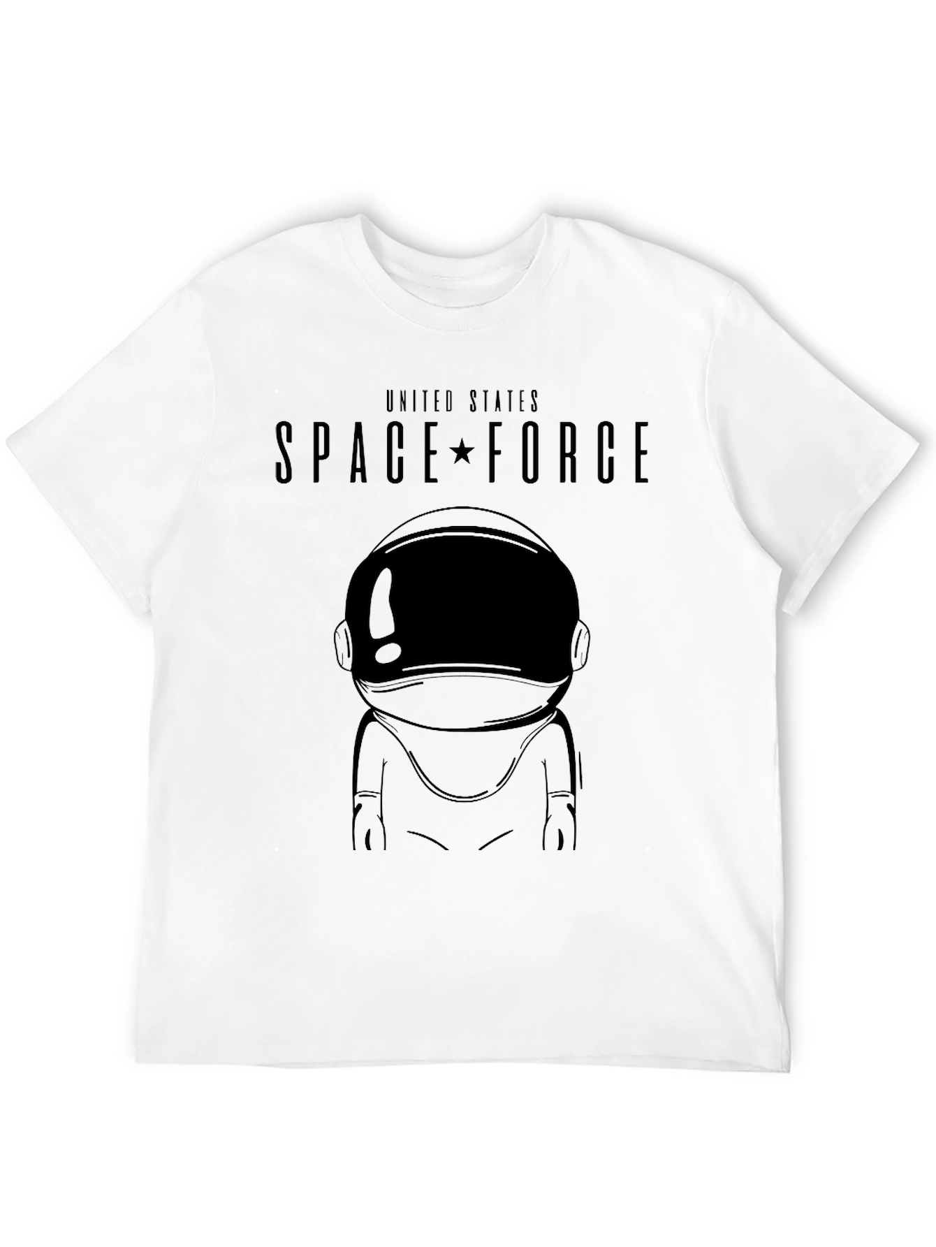 Space Force Astronaut Graphic Black T-Shirt