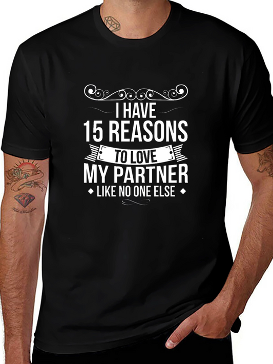 Reasons to Love My Partner Black T-Shirt